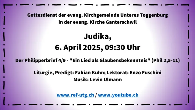 2025-04-06; Einladung (Foto: Evang. UTG) 2025-04-06; Einladung (Foto: Evang. UTG)
