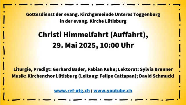 2025-05-29; Einladung (Foto: Evang. UTG) 2025-05-29; Einladung (Foto: Evang. UTG)