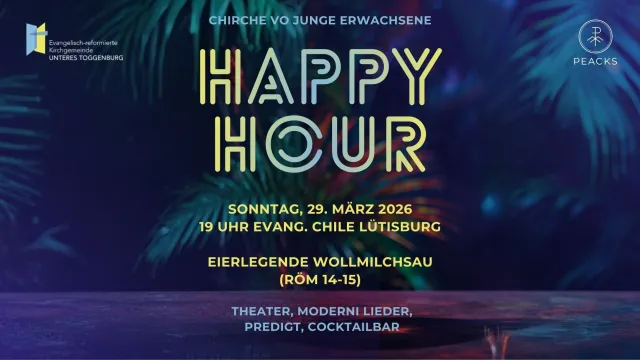 2026-03-29; Flyer Happy Hour (Foto: Evang UTG) 2026-03-29; Flyer Happy Hour (Foto: Evang UTG)